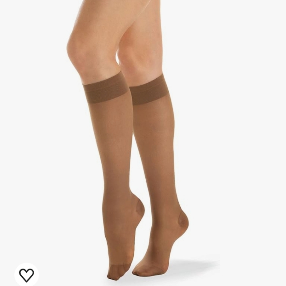 Women's light compression knee highs. Sz 5. Xl, light beige- made in Italy - Picture 2 of 11
